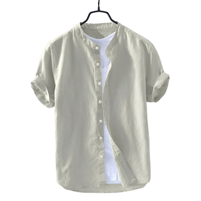Short-Sleeved Cotton Beach Shirt